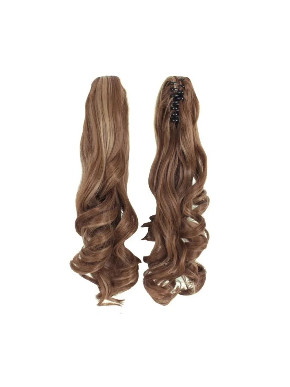 Women's Brown Khaki Synthetic Lolita Long Curly Clip On Ponytails Cosplay Wigs
